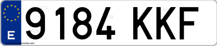 Ejemplo de matrícula de coche ordinaria 9184 KKF
