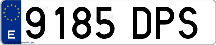 Ejemplo de matrícula de coche ordinaria 9185 DPS