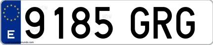 Ejemplo de matrícula española 9185 GRG