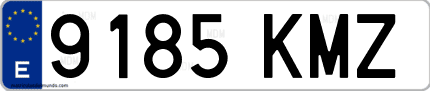 Ejemplo de matrícula de coche ordinaria 9185 KMZ