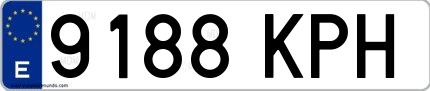 Ejemplo de matrícula española 9188 KPH