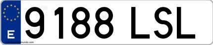 Ejemplo de matrícula española 9188 LSL