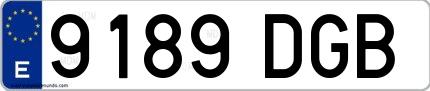 Ejemplo de matrícula española 9189 DGB