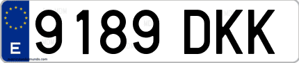 Ejemplo de matrícula de coche ordinaria 9189 DKK