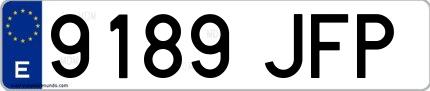 Ejemplo de matrícula española 9189 JFP