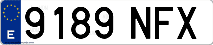 Ejemplo de matrícula de coche ordinaria 9189 NFX