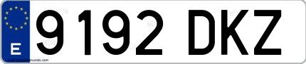 Ejemplo de matrícula española 9192 DKZ