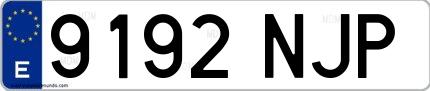 Ejemplo de matrícula española 9192 NJP