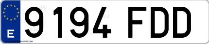Ejemplo de matrícula española 9194 FDD