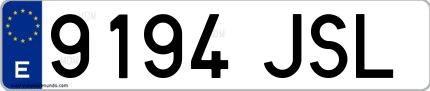 Ejemplo de matrícula española 9194 JSL