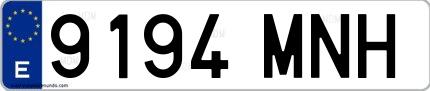 Ejemplo de matrícula de coche ordinaria 9194 MNH