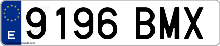 Ejemplo de matrícula de coche ordinaria 9196 BMX