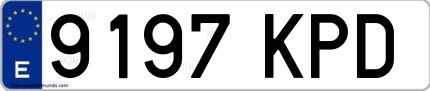 Ejemplo de matrícula española 9197 KPD