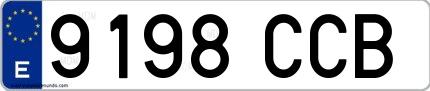 Ejemplo de matrícula española 9198 CCB