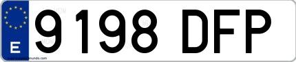 Ejemplo de matrícula española 9198 DFP