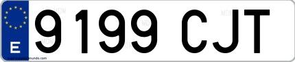Ejemplo de matrícula española 9199 CJT