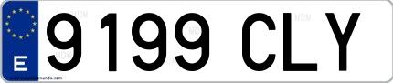 Ejemplo de matrícula española 9199 CLY
