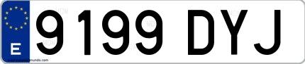 Ejemplo de matrícula española 9199 DYJ
