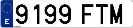 Ejemplo de matrícula española 9199 FTM