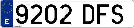 Ejemplo de matrícula española 9202 DFS