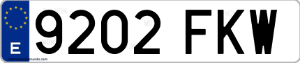 Ejemplo de matrícula de coche ordinaria 9202 FKW