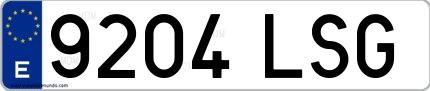 Ejemplo de matrícula española 9204 LSG