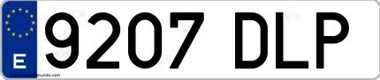 Ejemplo de matrícula española 9207 DLP