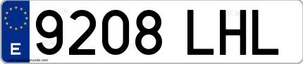 Ejemplo de matrícula española 9208 LHL