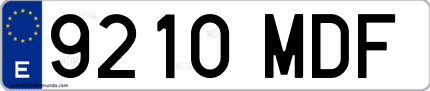 Ejemplo de matrícula de coche ordinaria 9210 MDF