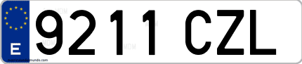 Ejemplo de matrícula de coche ordinaria 9211 CZL