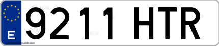 Ejemplo de matrícula de coche ordinaria 9211 HTR