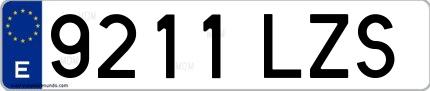 Ejemplo de matrícula española 9211 LZS