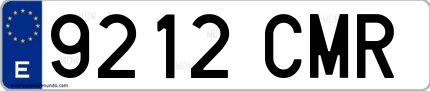 Ejemplo de matrícula española 9212 CMR