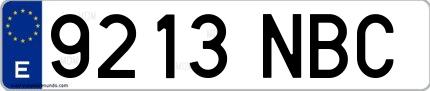 Ejemplo de matrícula española 9213 NBC