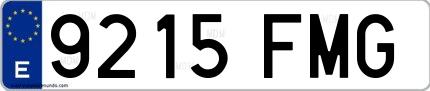 Ejemplo de matrícula española 9215 FMG