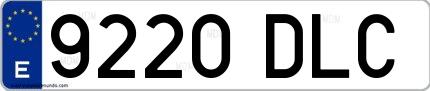 Ejemplo de matrícula española 9220 DLC