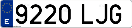 Ejemplo de matrícula de coche ordinaria 9220 LJG