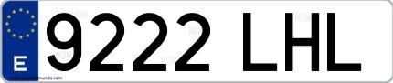 Ejemplo de matrícula española 9222 LHL