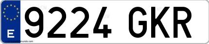 Ejemplo de matrícula española 9224 GKR