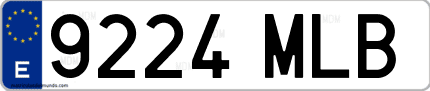 Ejemplo de matrícula de coche ordinaria 9224 MLB