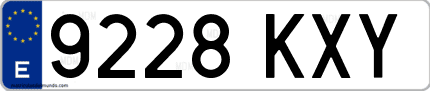 Ejemplo de matrícula de coche ordinaria 9228 KXY