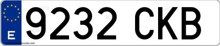 Ejemplo de matrícula española 9232 CKB