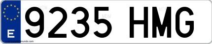 Ejemplo de matrícula española 9235 HMG