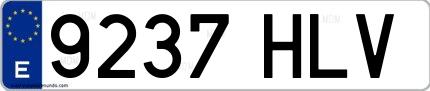 Ejemplo de matrícula española 9237 HLV
