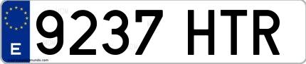 Ejemplo de matrícula española 9237 HTR