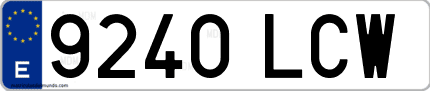 Ejemplo de matrícula de coche ordinaria 9240 LCW