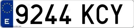 Ejemplo de matrícula española 9244 KCY