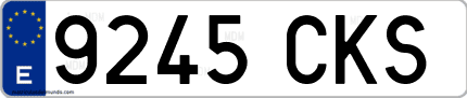 Ejemplo de matrícula de coche ordinaria 9245 CKS