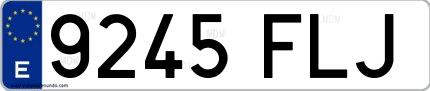 Ejemplo de matrícula española 9245 FLJ