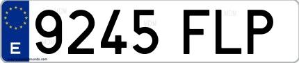 Ejemplo de matrícula española 9245 FLP
